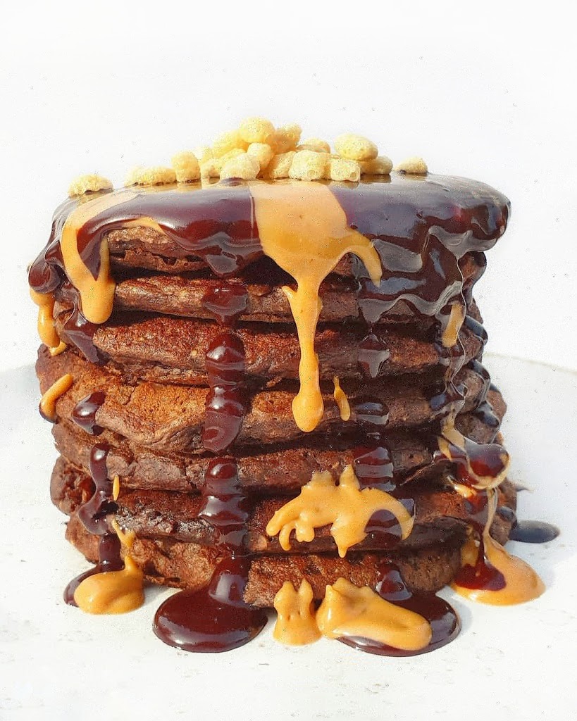 pancakes sans gluten chocolat et fromage blanc