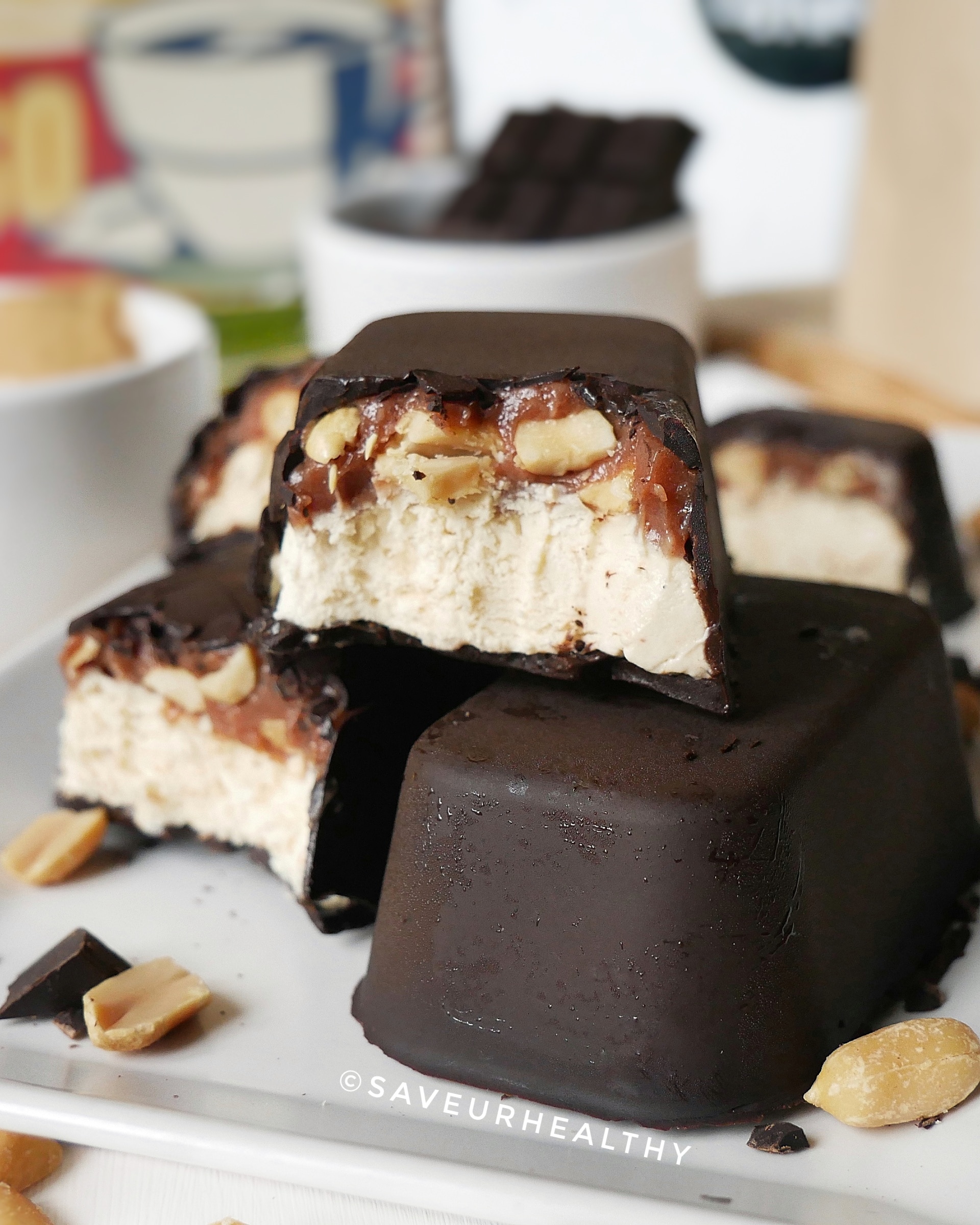 snickers glacés sans lactose, sans oeuf, allégés