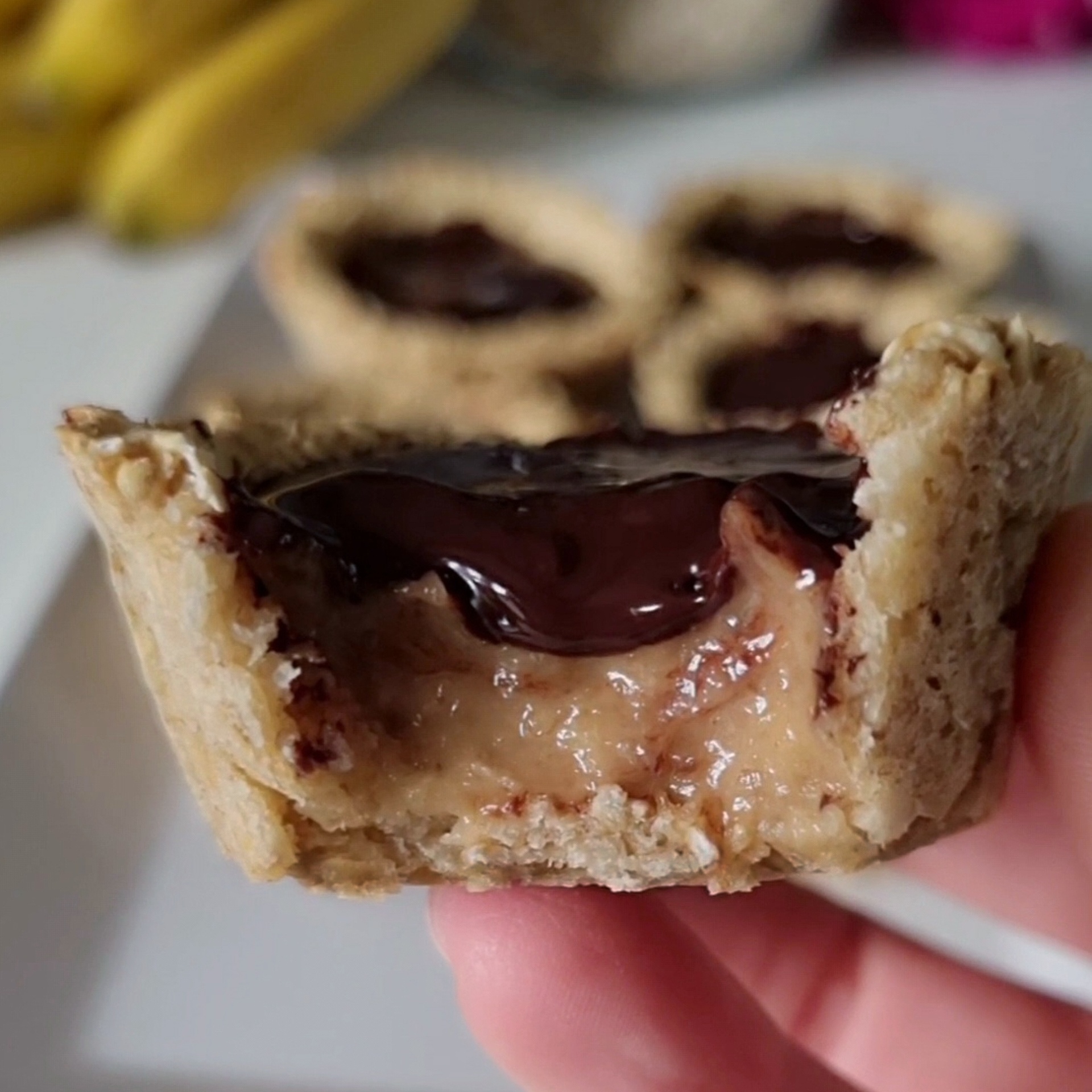 CUPS : biscuit avoine, coeur coulant banane