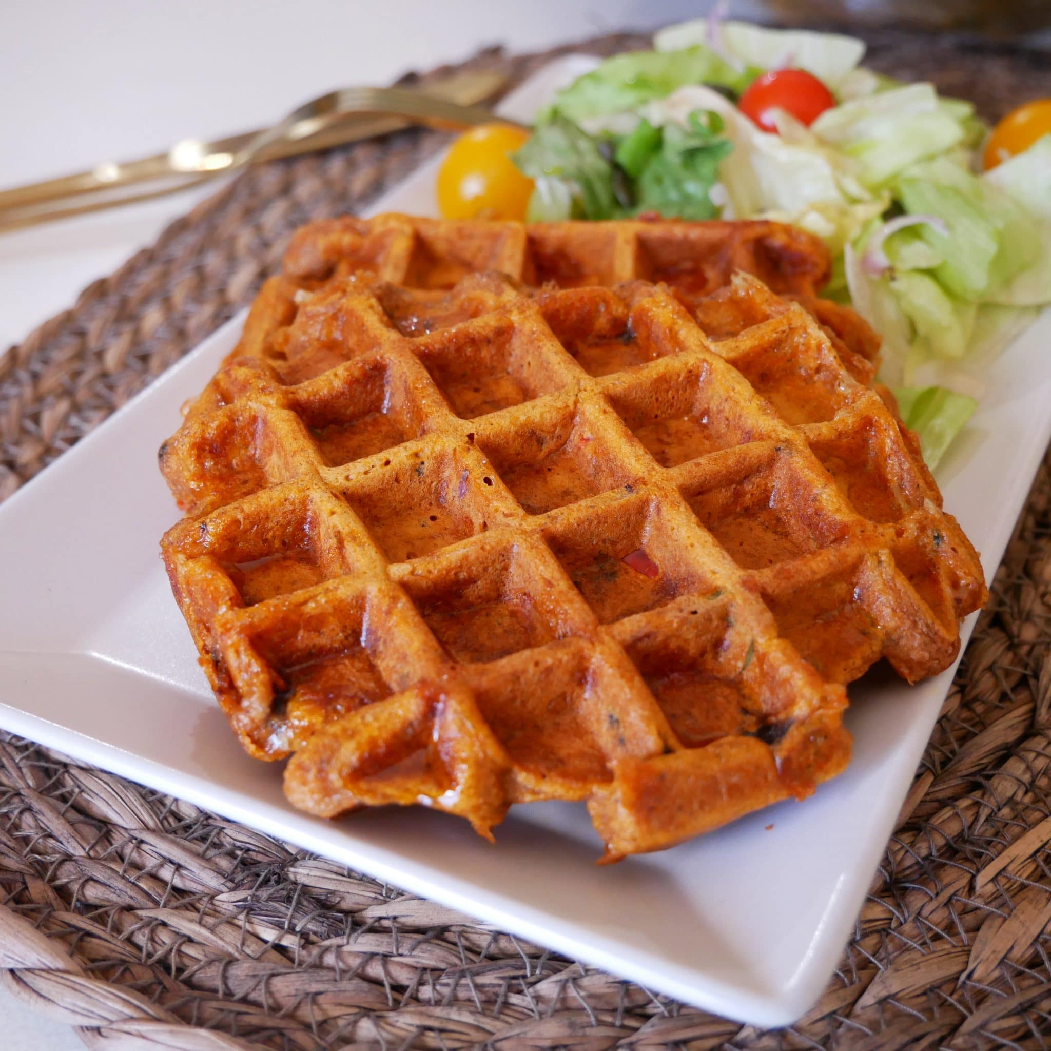 gaufre salée façon pizza