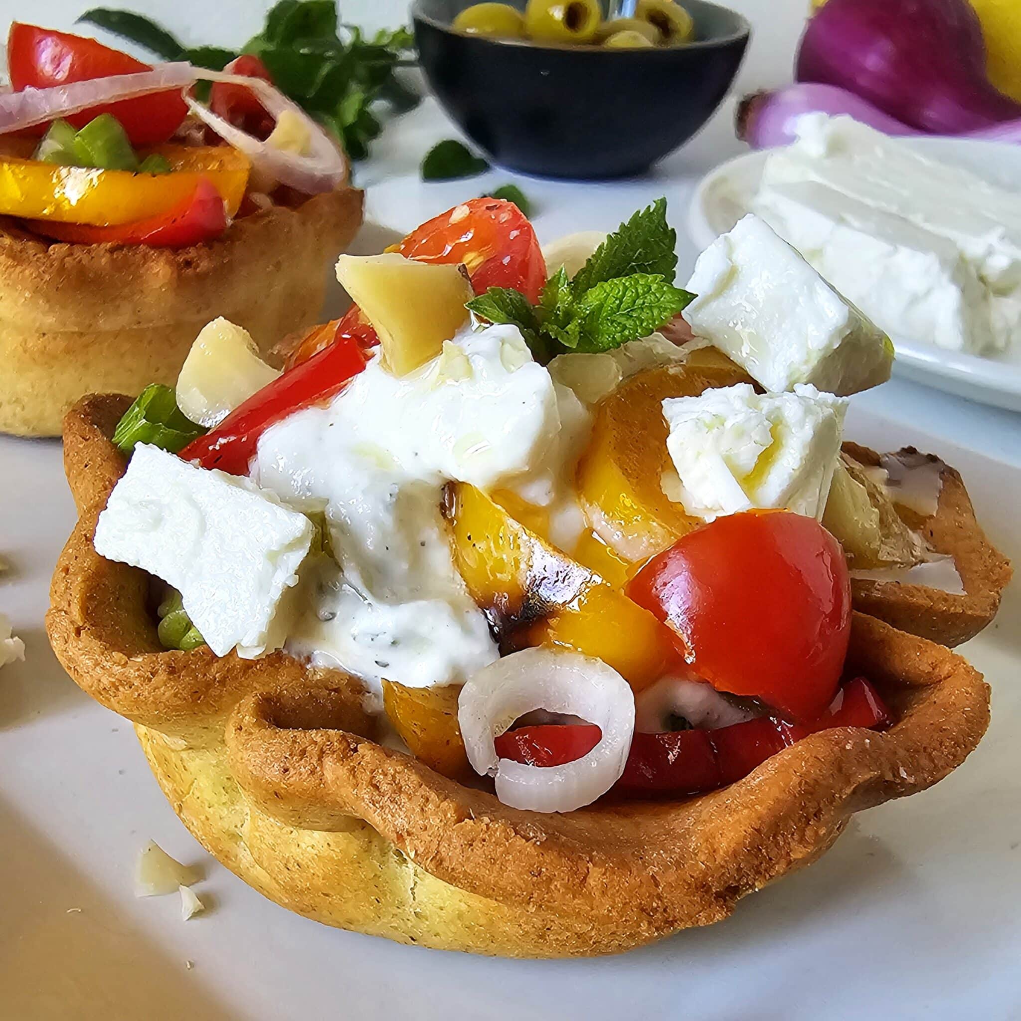 tartelette feta et légumes d'été