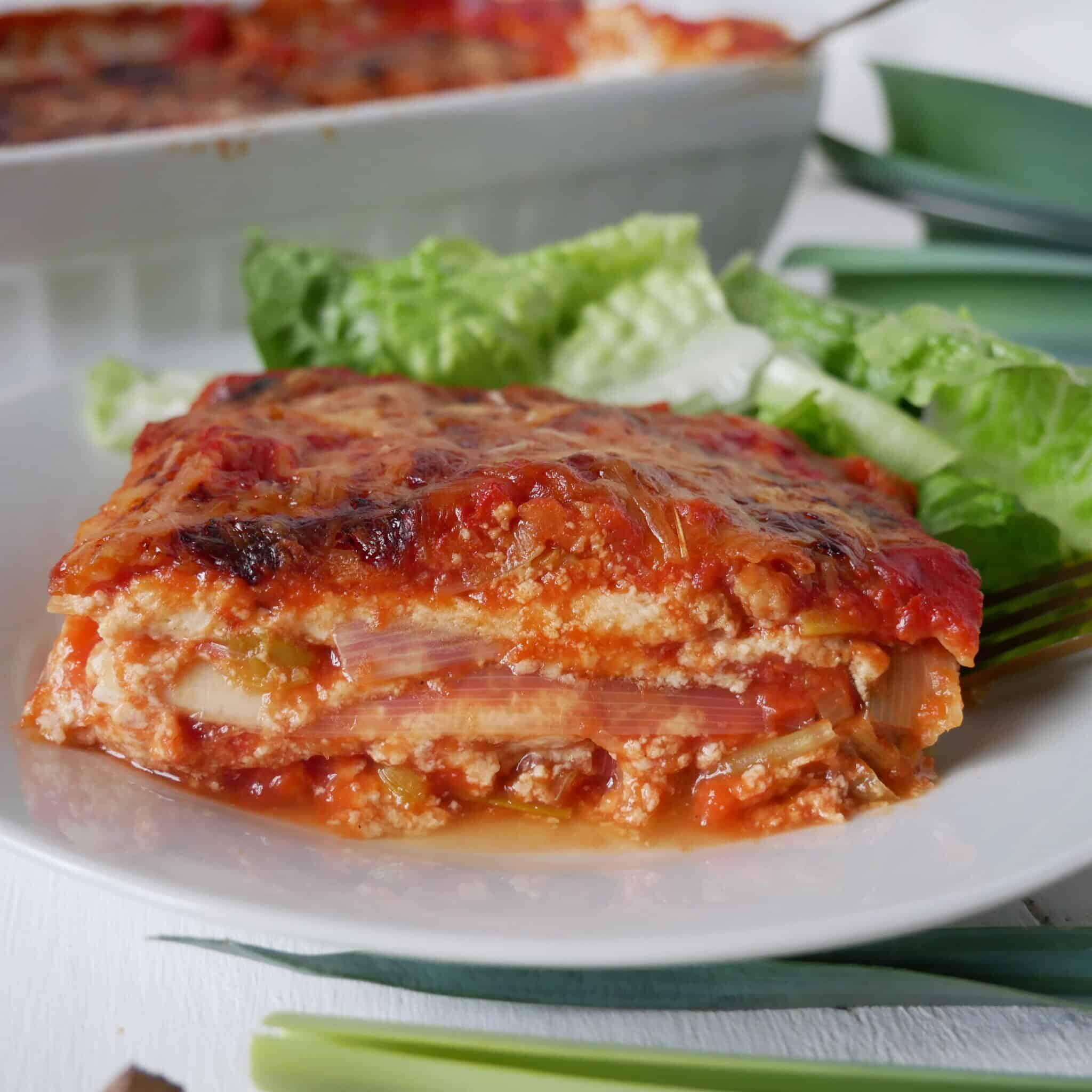 gratin de poireaux façon lasagne sans gluten végétarienne