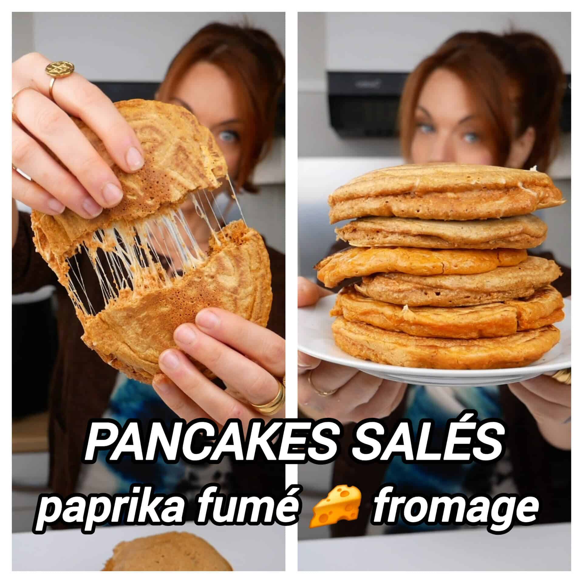 pancakes salés paprika fumé et fromage