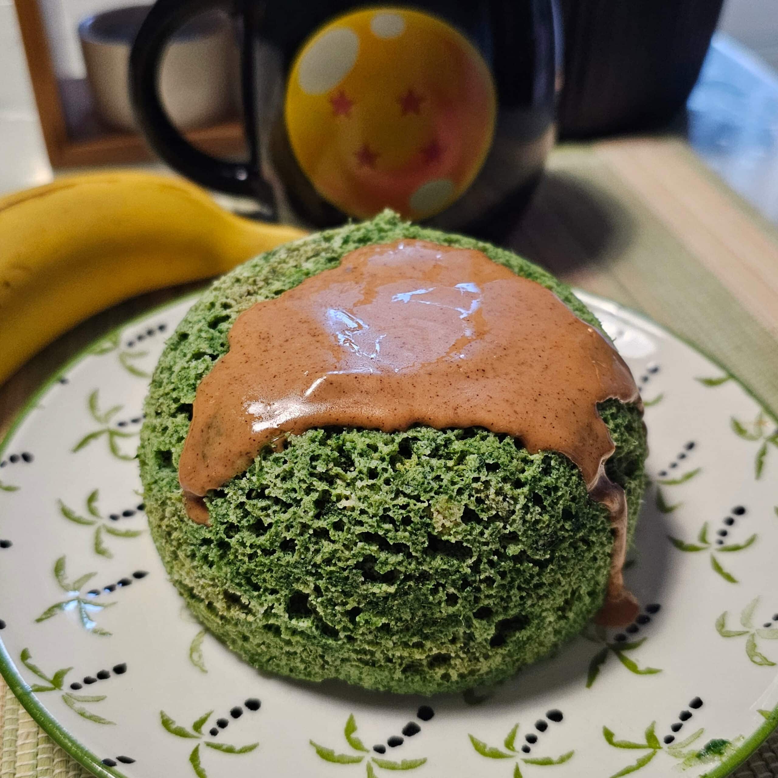 bowlcake aux épinards sans gluten, sans lactose, ig bas, protéiné