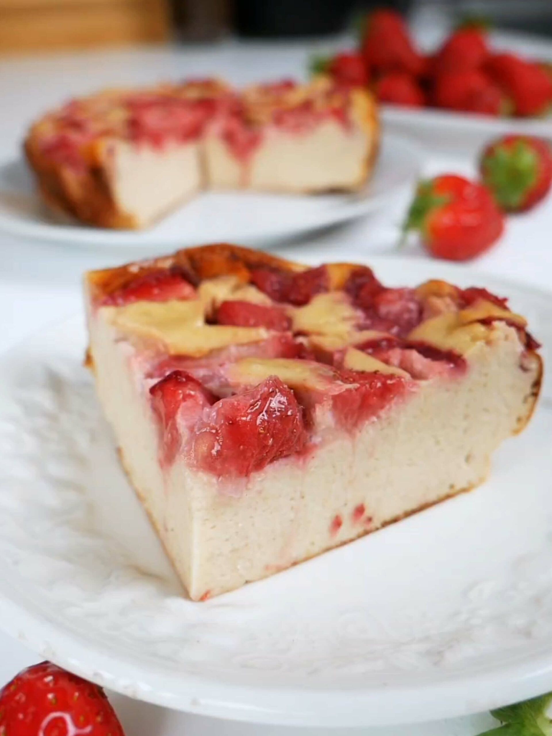 gâteau aux fraises et fromage blanc